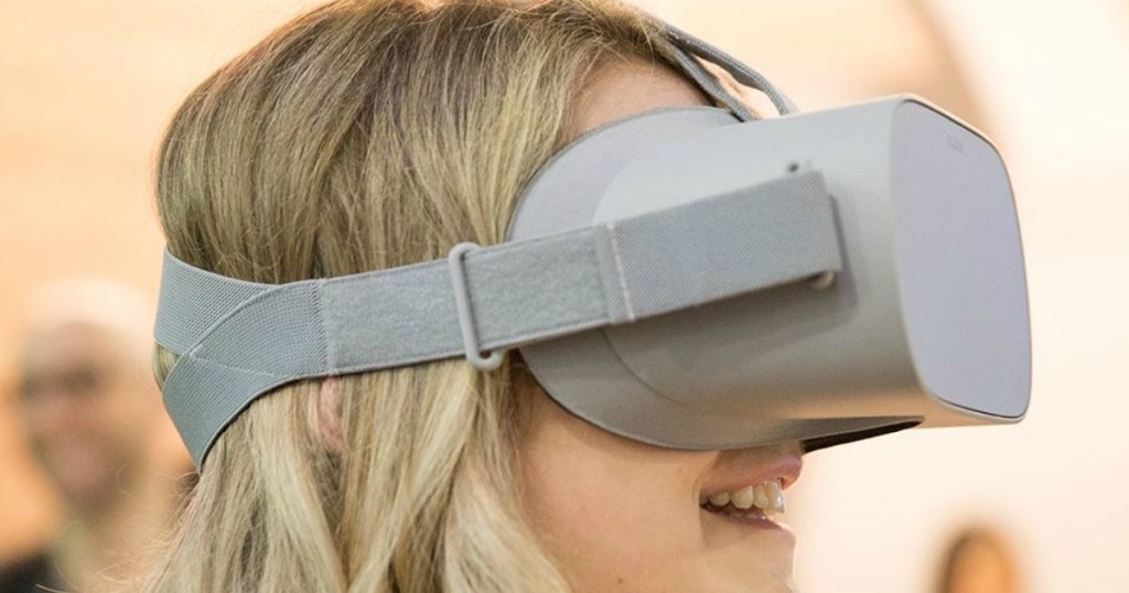 Woman wearing a Oculus VR Headset at a convention