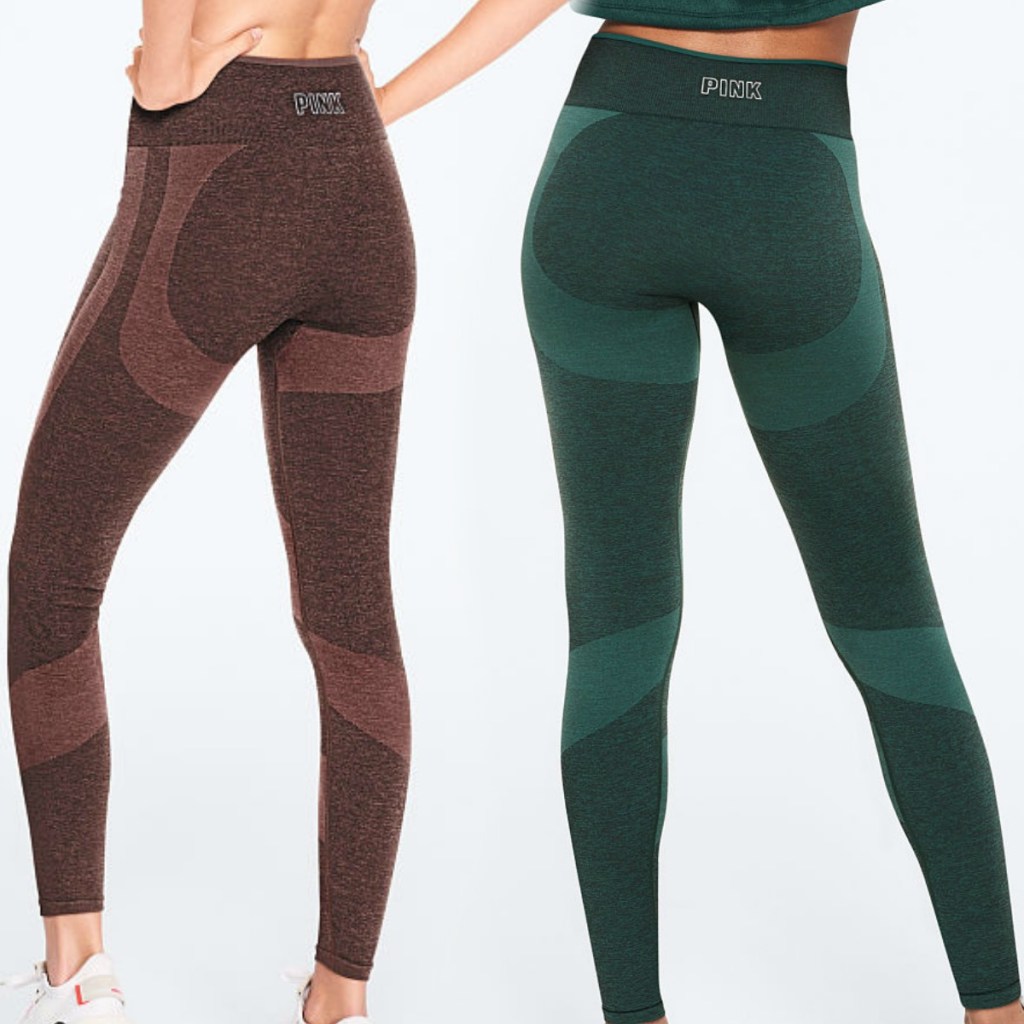 Two colors of Victoria's Secret PINK workout tights