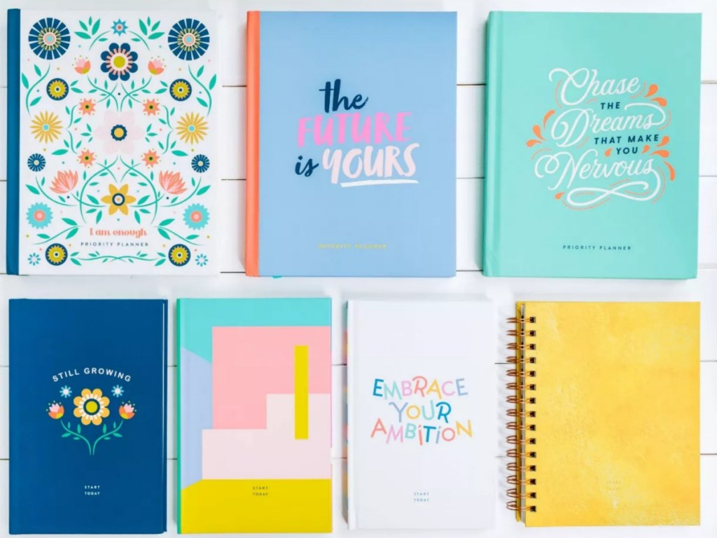 display of rachel hollis journals
