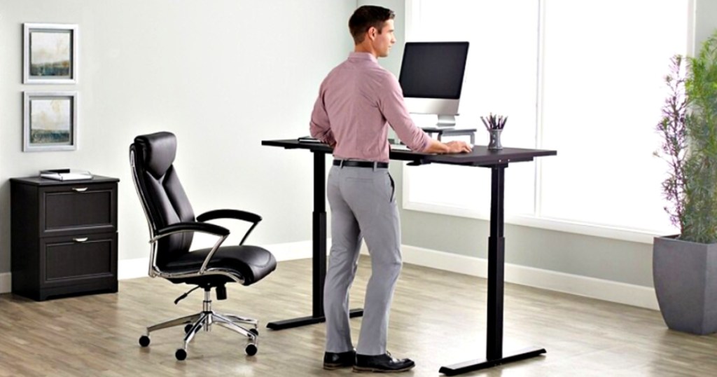 Realspace Magellan 60_W Pneumatic Height-Adjustable Standing Desk