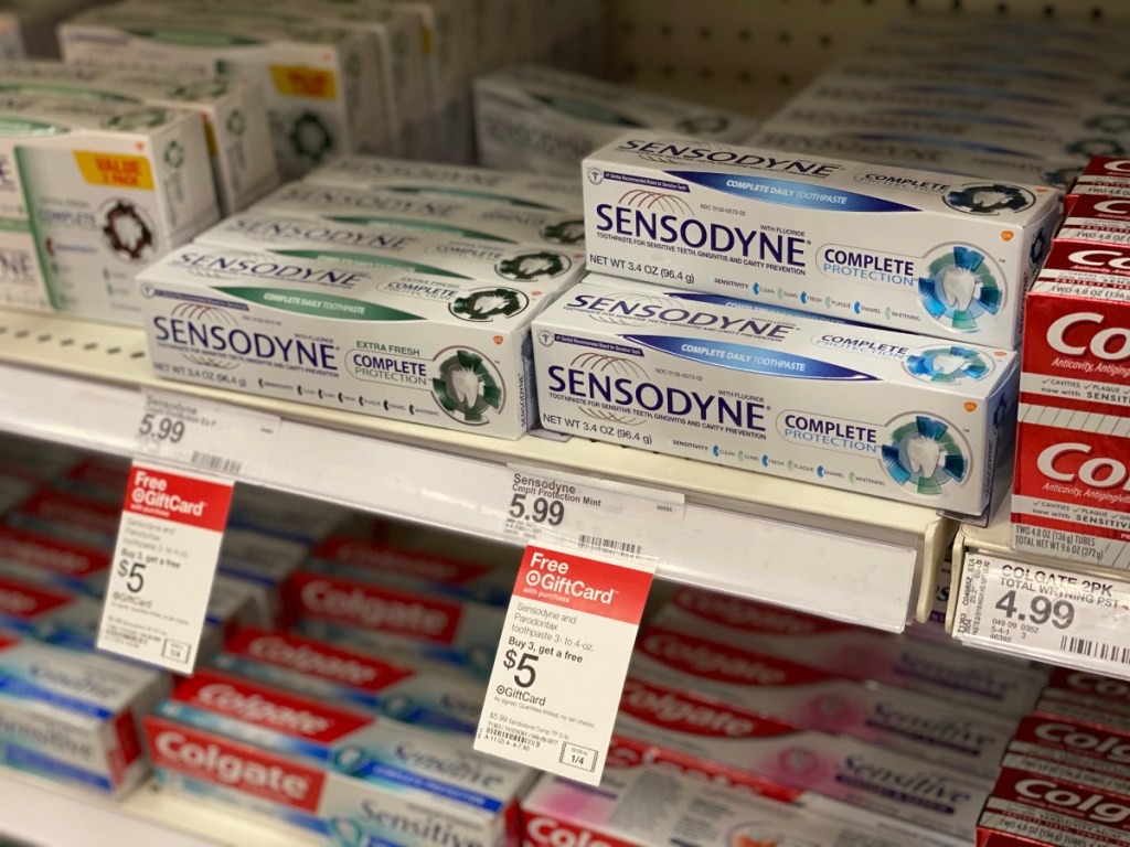 Sensodyne Toothpaste at Target on shelf