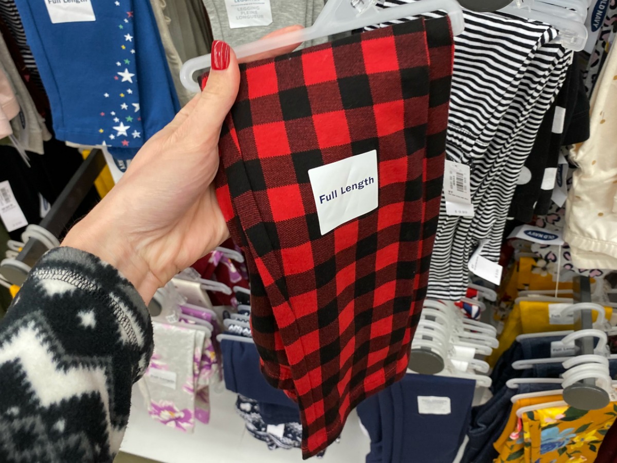 Old Navy Toddler Girls Leggings in red and black plaid