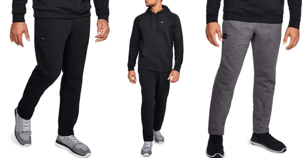 men wearing fleece pants