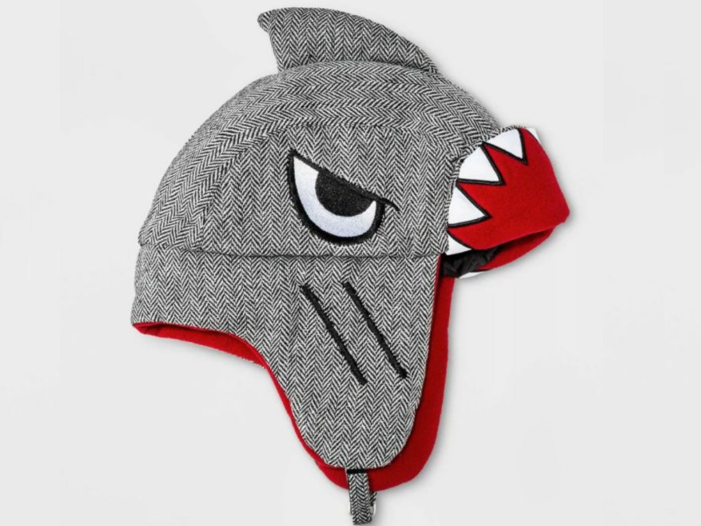 grey hat that looks like shark