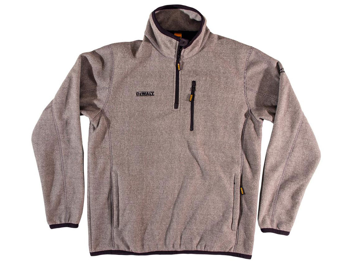 stock image of DeWalt Quarter Zip Men's Grey Marble Polyester Fleece Pullover