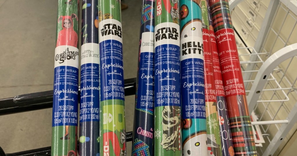 A Christmas Story, Hello Kitty, Star Wars, National Lampoon Christmas wrapping paper