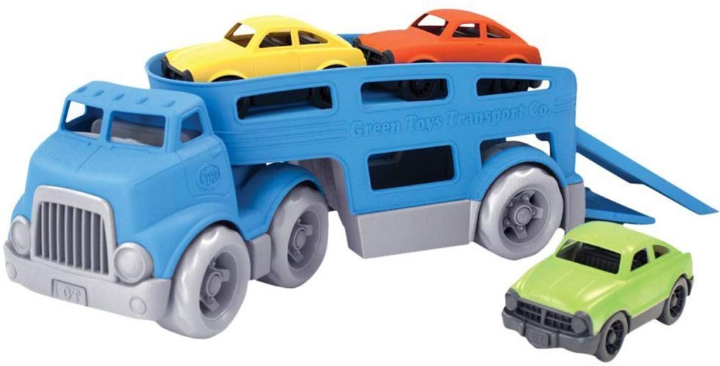 Green Toys Car Carrier Vehicle Set Toy stock image