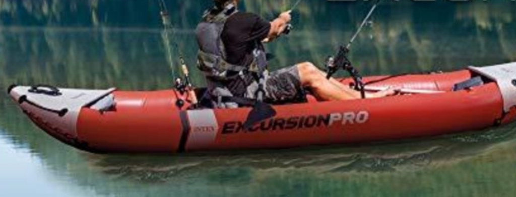 man fishing in intex excursion pro
