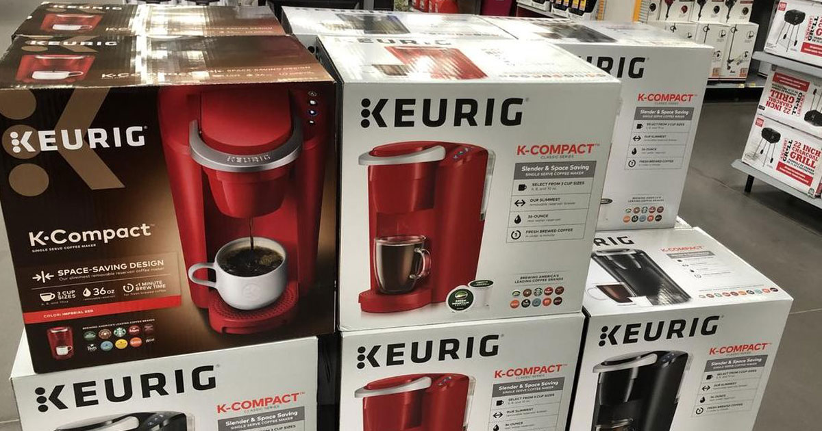 Keurig K-Compact coffee makers in boxes at store