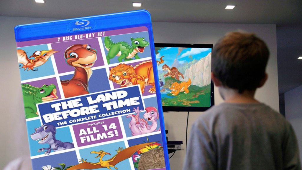 kid watching tv The Land Before Time: The Complete Collection DVD Set