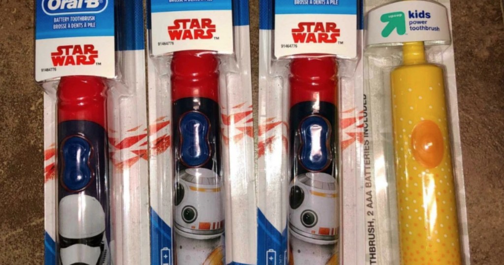 oral-b star wars and up&up toothbrushes