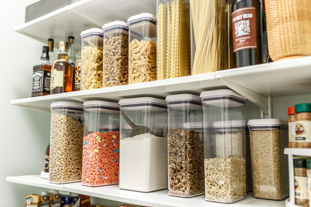 OXO pop storage containers in pantry 