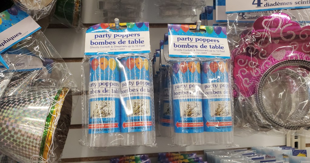 party poppers at Dollar Tree