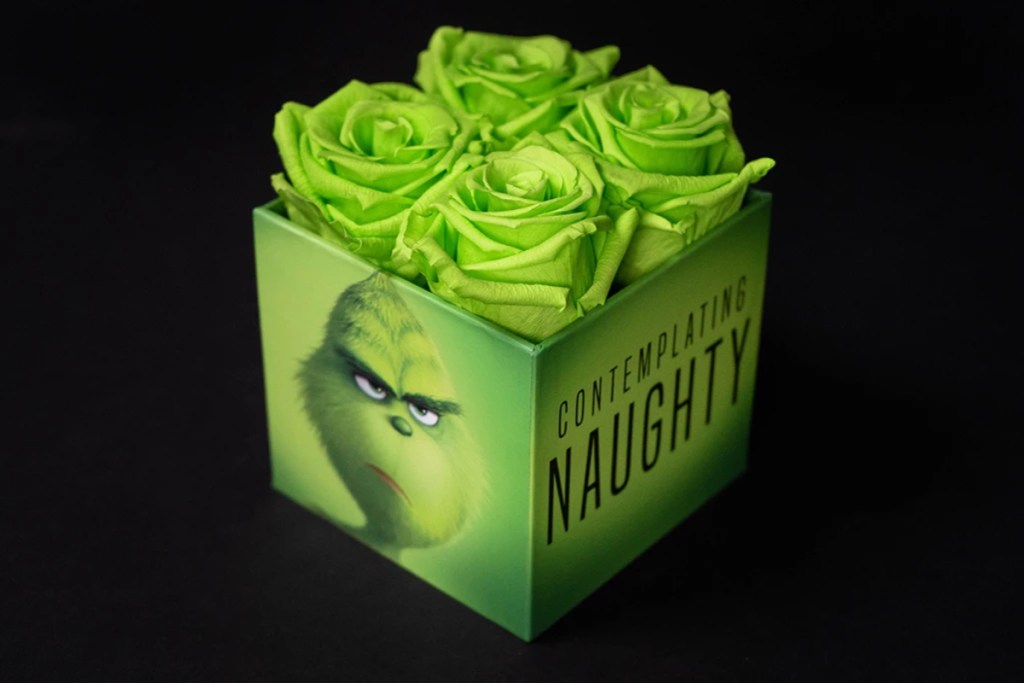 Grinch-inspired green roses