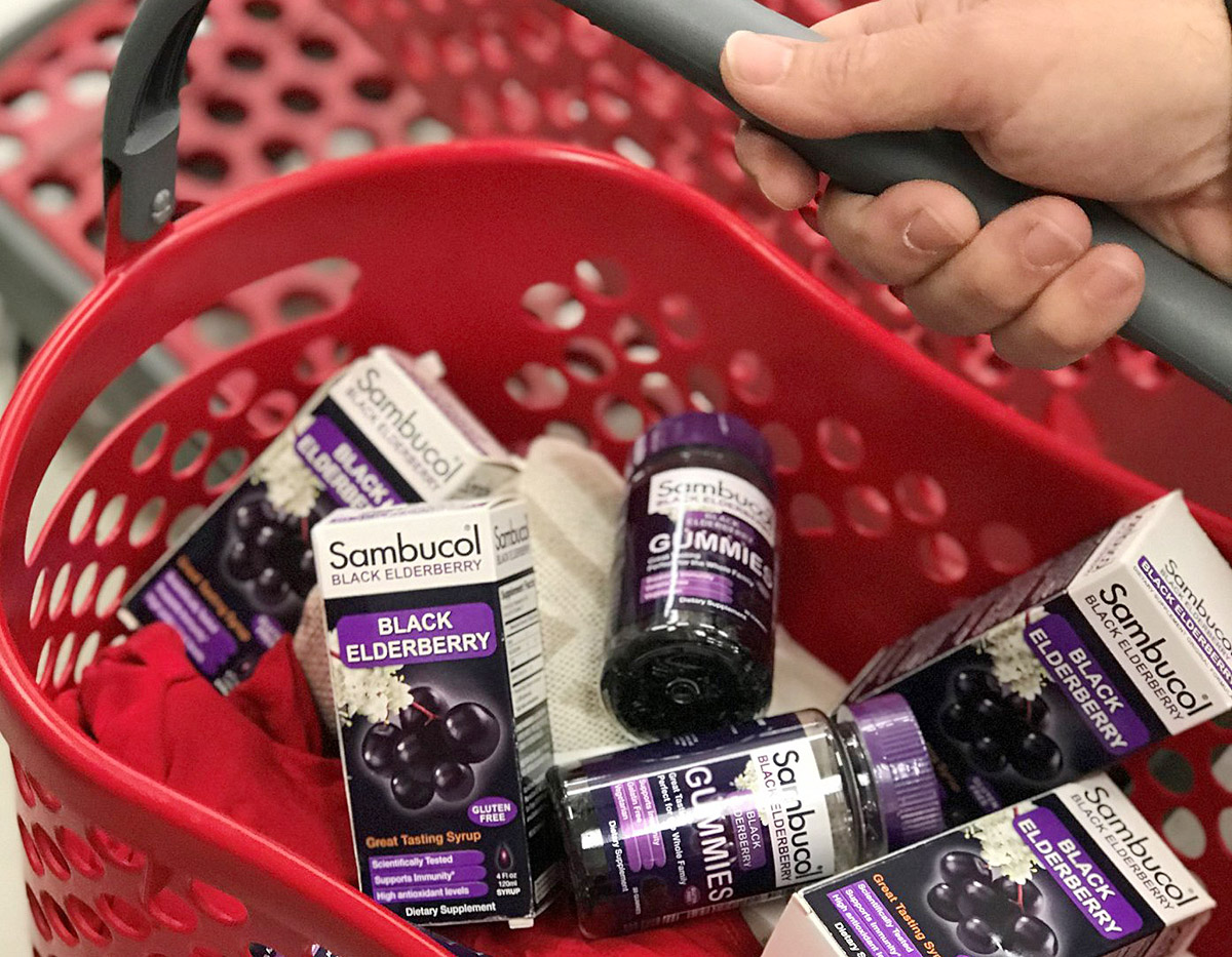 sambucol elderberry in target shopping basket