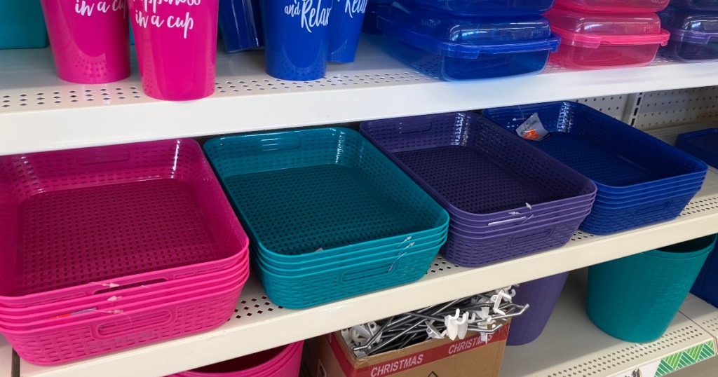 Shallow Storage Bins at Dollar Tree