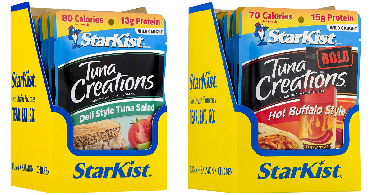 two boxes of starkist tuna pouches