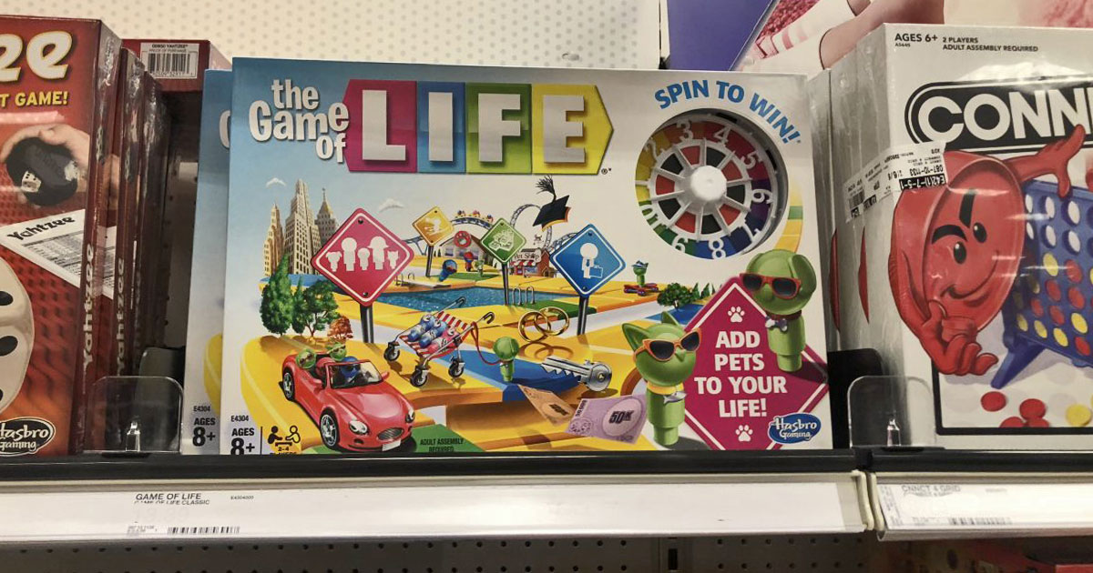 the game of life on a shelf in a random store price tag removed