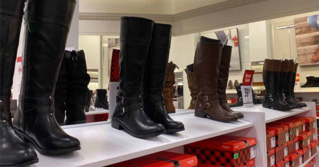 womens boots on display at jcpenney