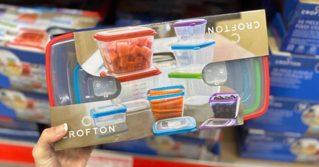 Hand holding Aldi Food Storage