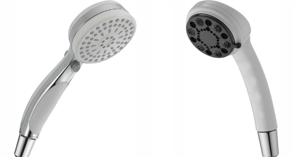 Two Delta Shower Heads facing each other