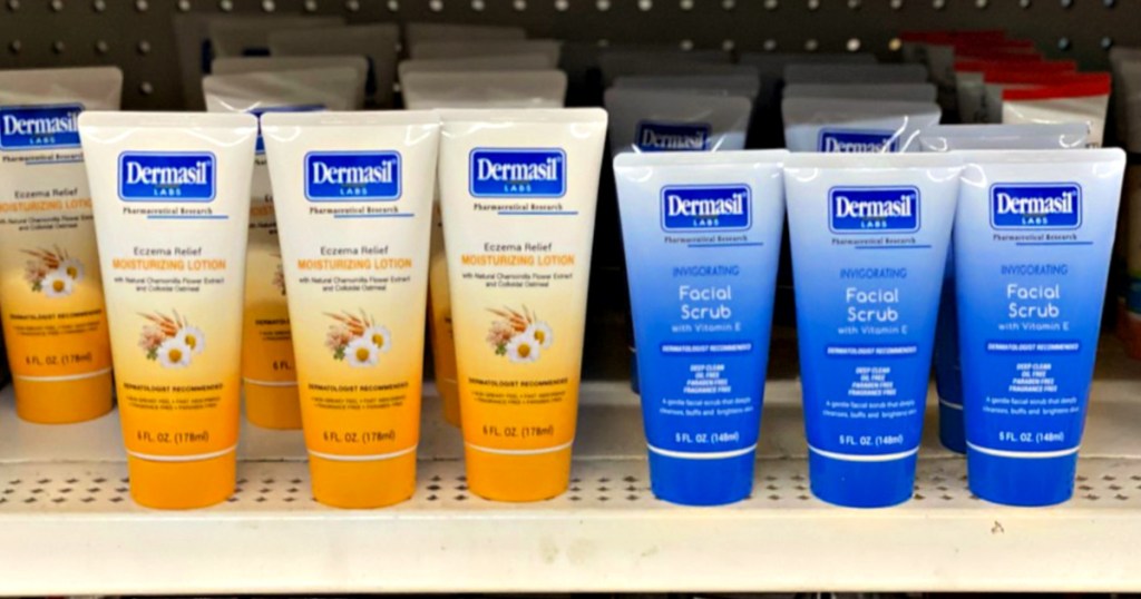 Dermasil Labs Products on shelf at Dollar Tree