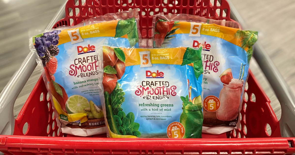 dole smoothie mixes in a Target cart