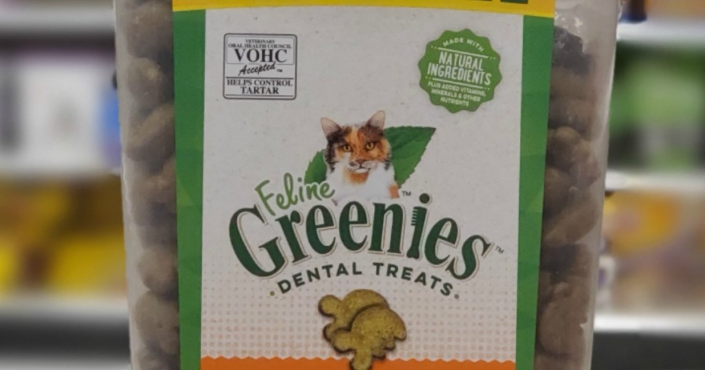 Feline Greenies Dental Treats container