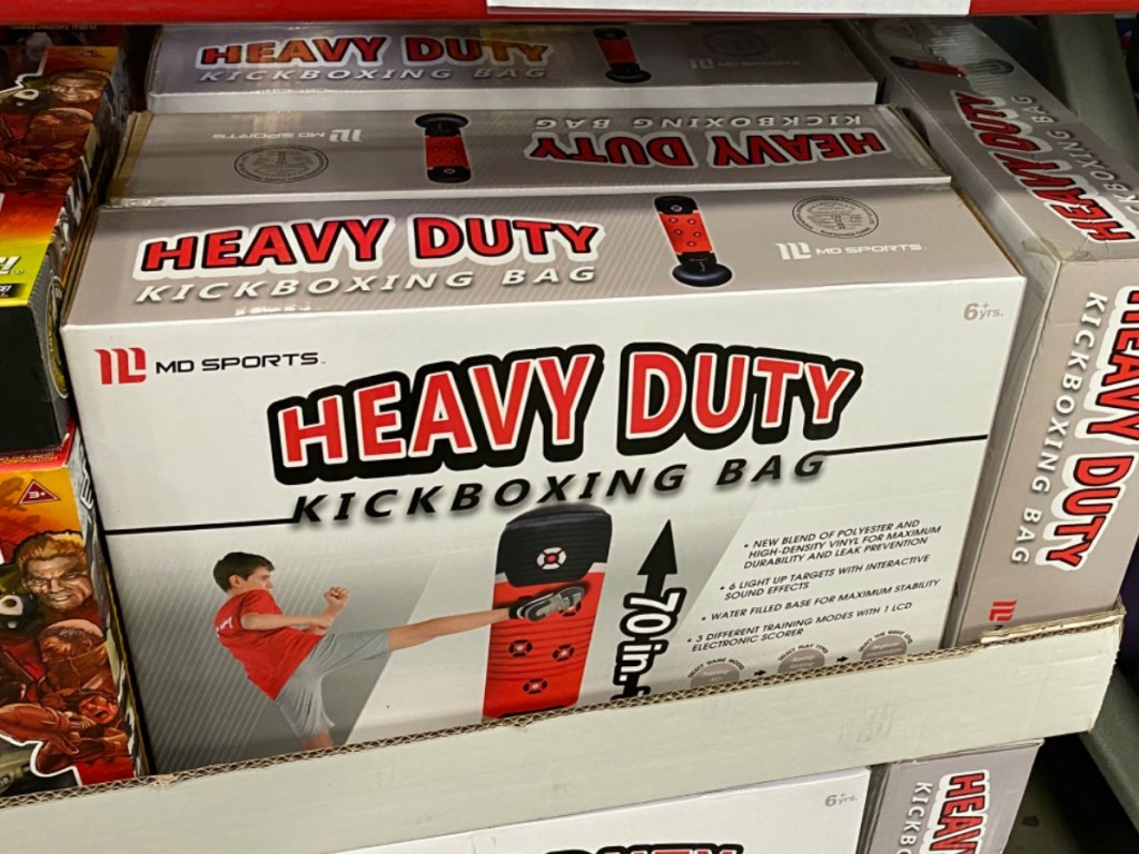 Kids kickboxing set in box in warehouse store