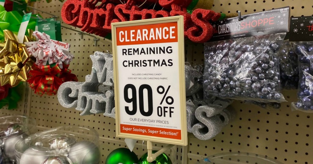 Hobby Lobby Christmas clearance in-store display