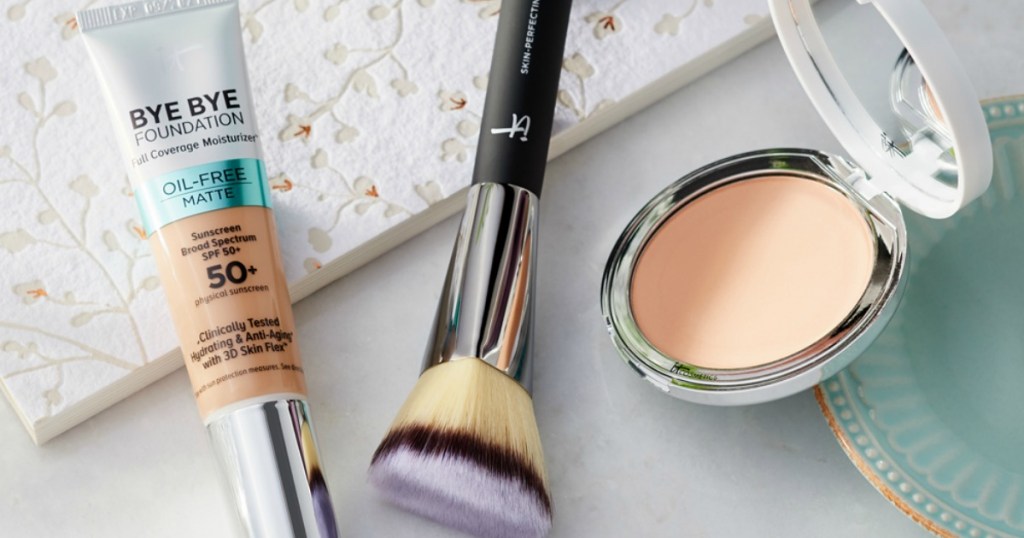 IT Cosmetics brush, foundation, and powder