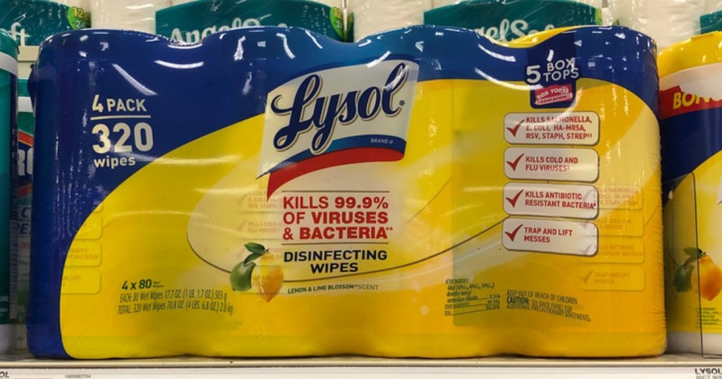 large package of disinfecting wipes