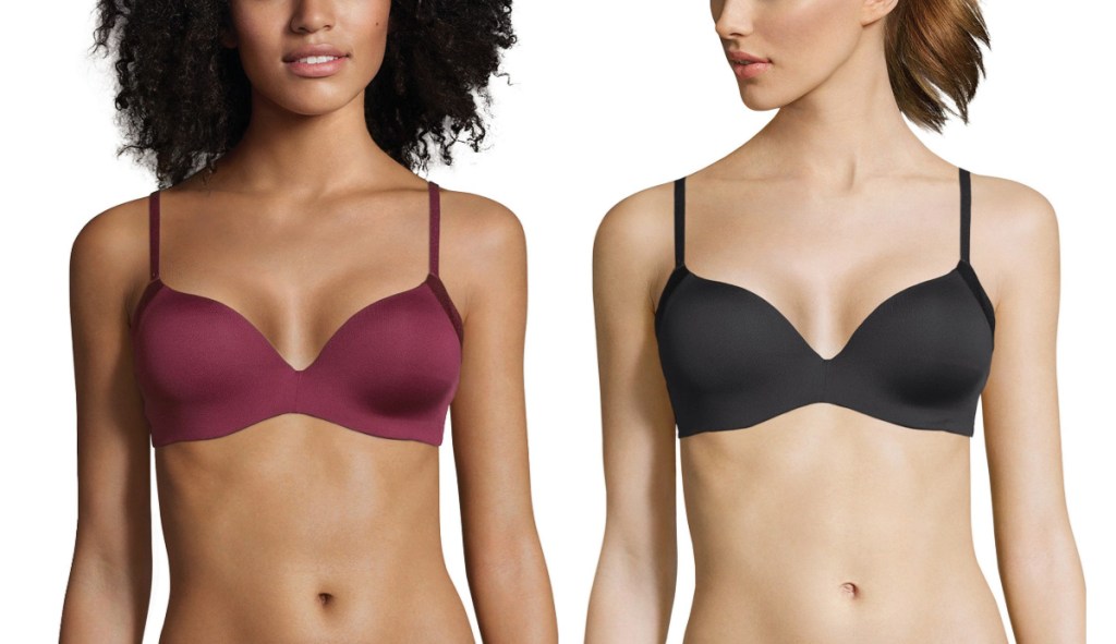 women wearing maroon bra and black bra