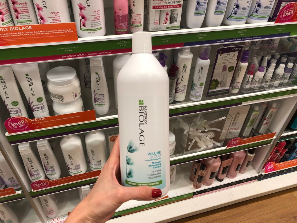 Matrix Volume Bloom held up for display at Ulta stores