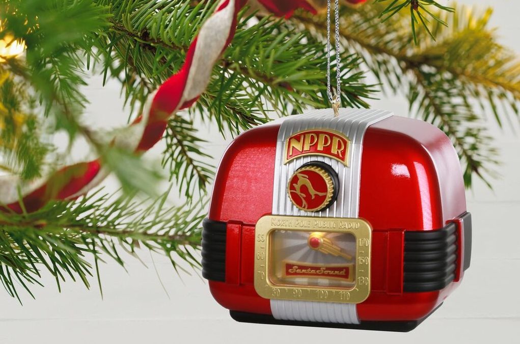 North Pole Radio Ornament on tree