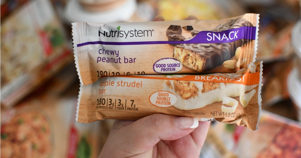 Woman holding Nutrisystem Bars