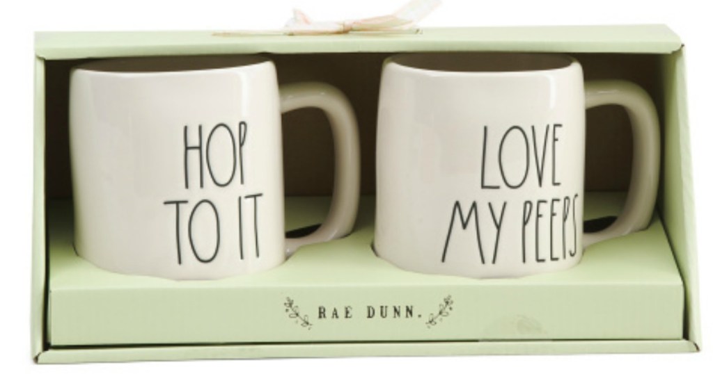 Rae Dunn Hop to It & Love My Peeps Mugs 2-pack