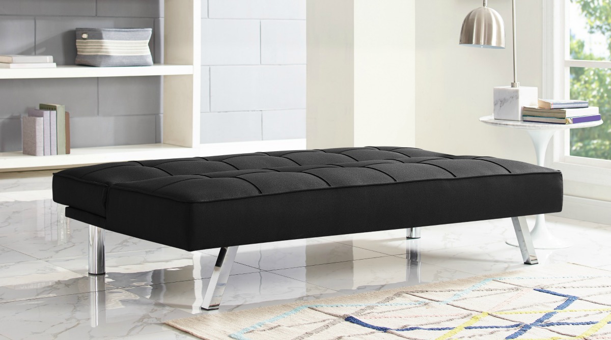 sofa converted into a bed base