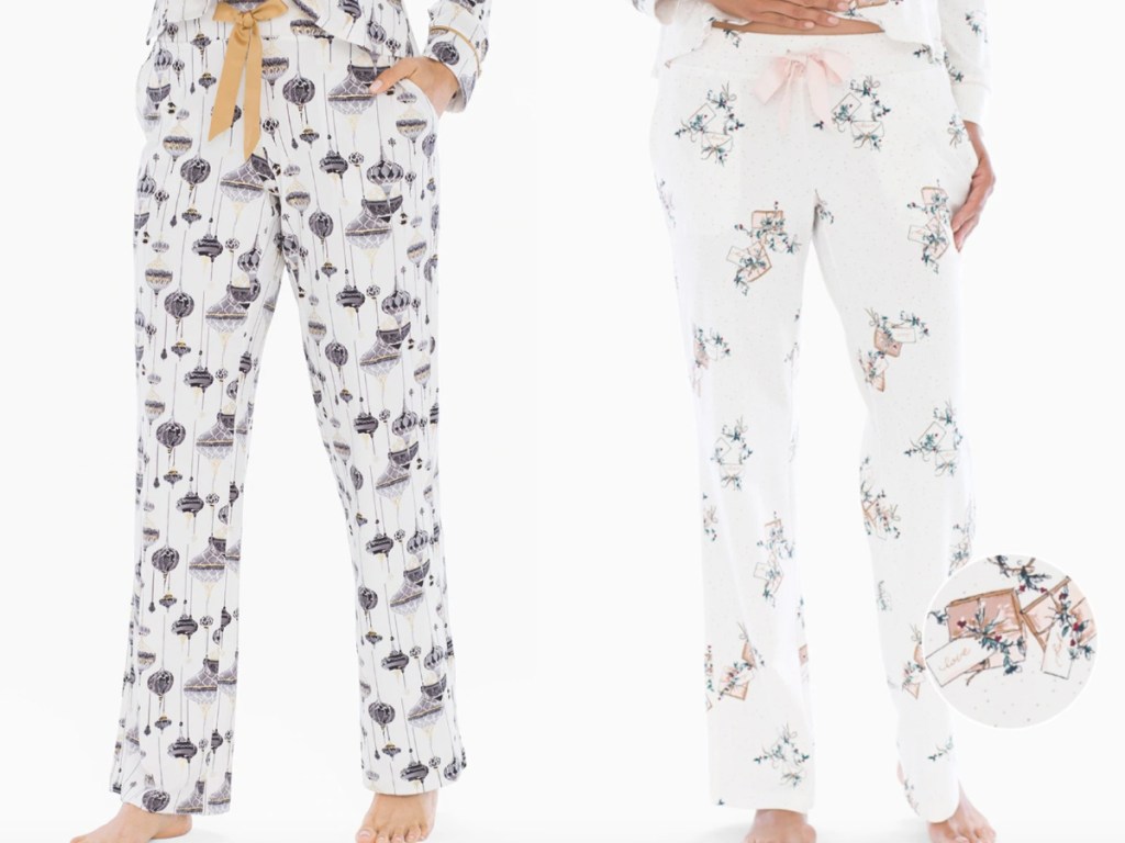 Women wearing Soma pajama bottoms