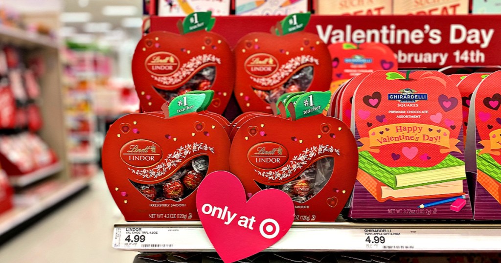 Valentine Lindt LINDOR Teacher Apple Box on shelf at Target