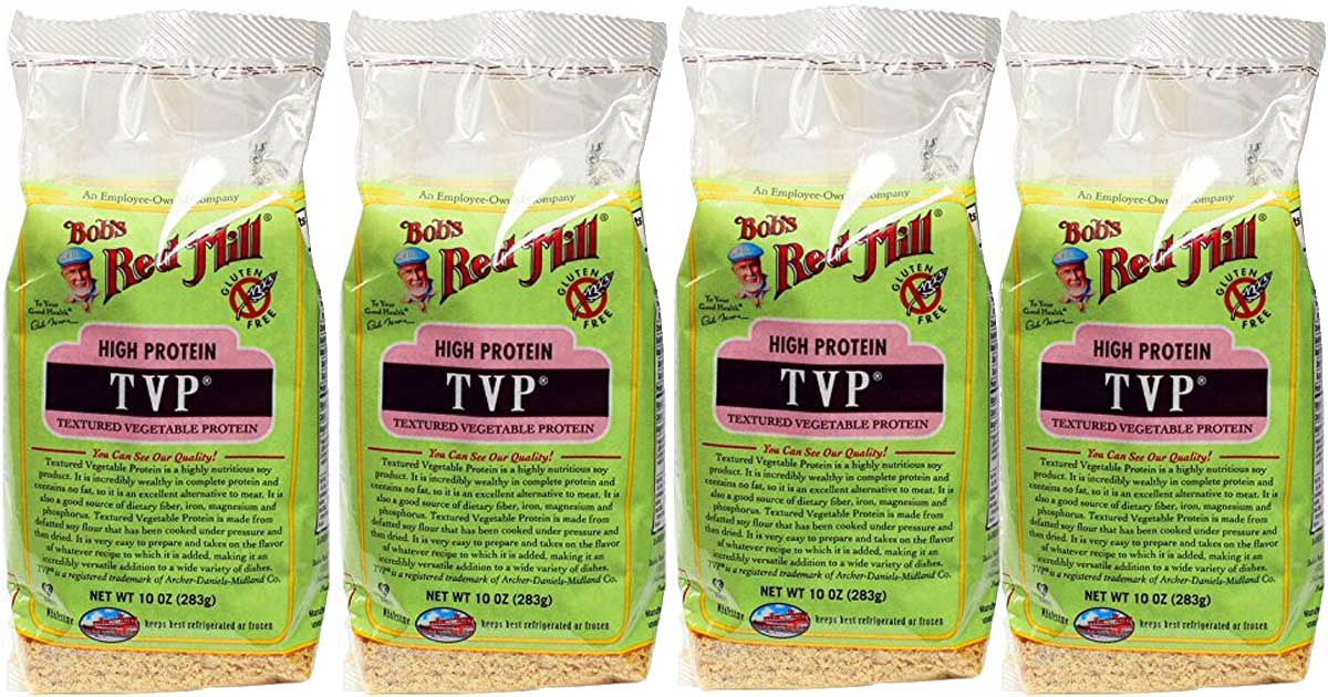 stock image of 4-Pack of Bob's Red Mill TVP (Textured Vegetable Protein