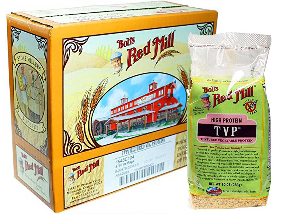 Bob's Red Mill High Protein Textured Vegetable Protein box and single bag