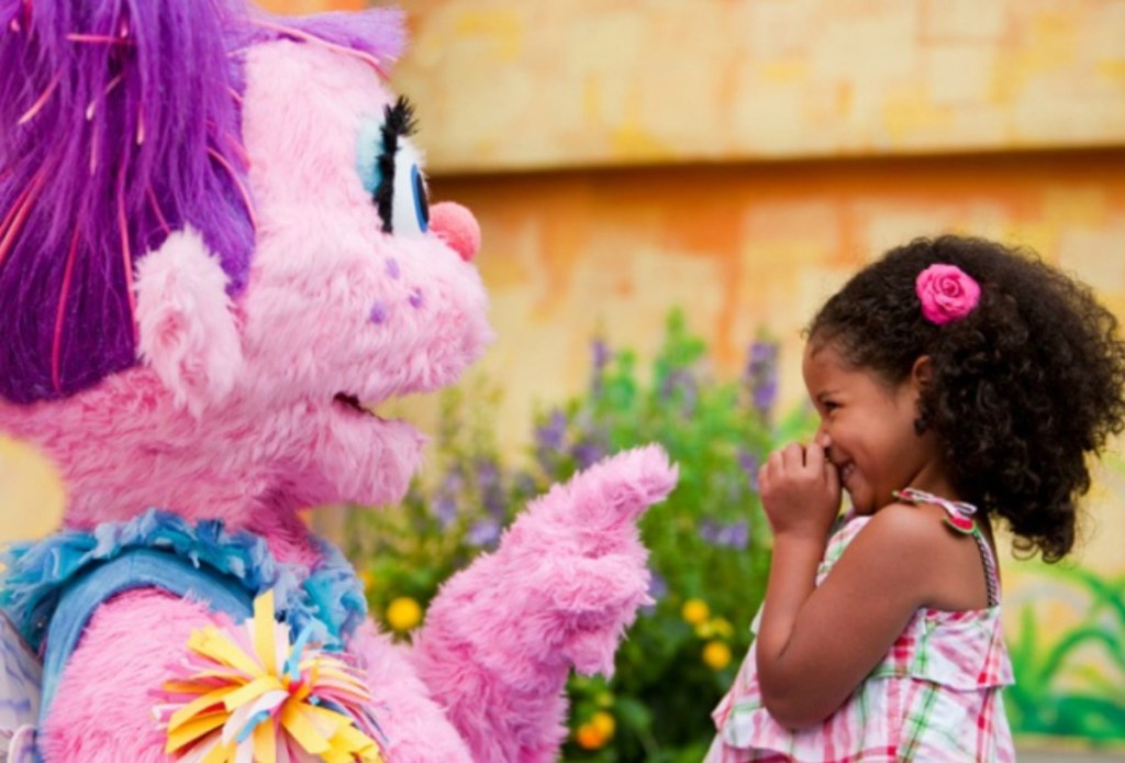 girl with Abby Cadabby at Busch Gardens