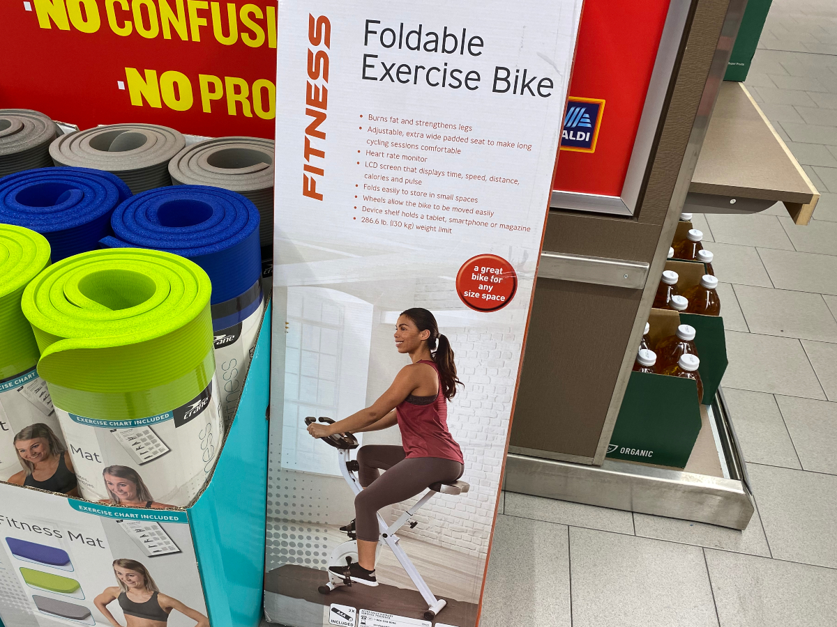 Foldable exercise bike at ALDI