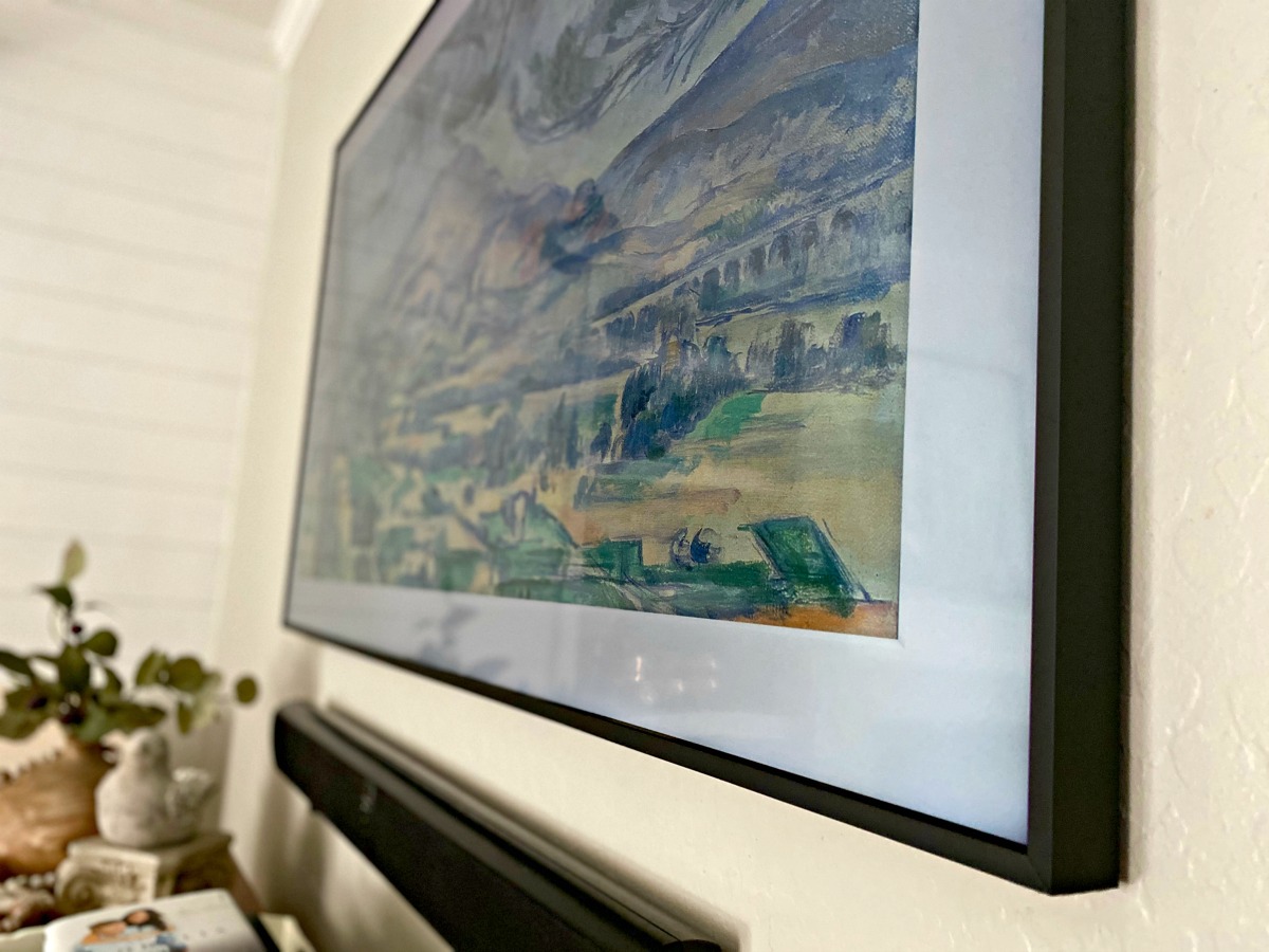 samsung frame tv up close