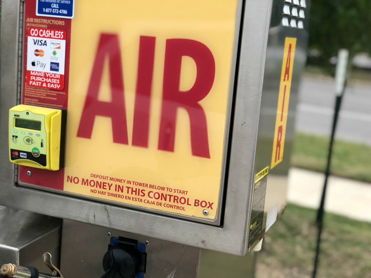 air pump at gas station