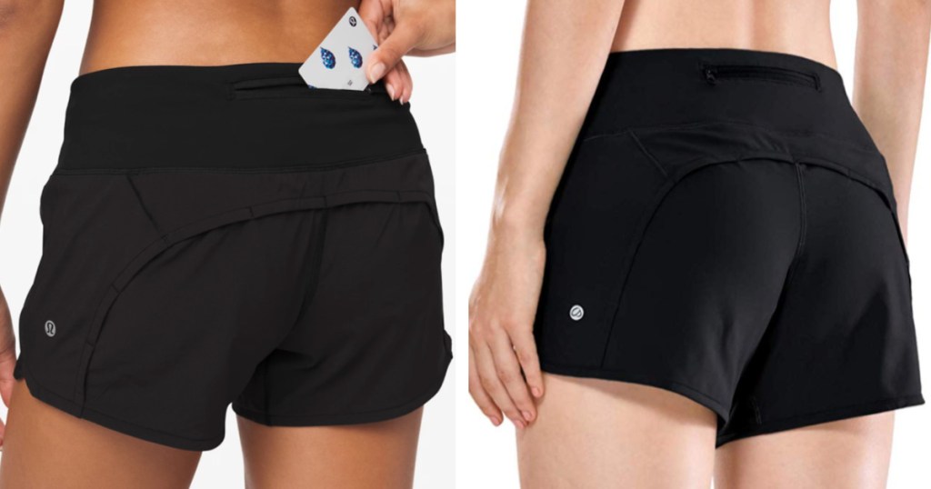 Lululemon run times shorts compared to amazon dupe
