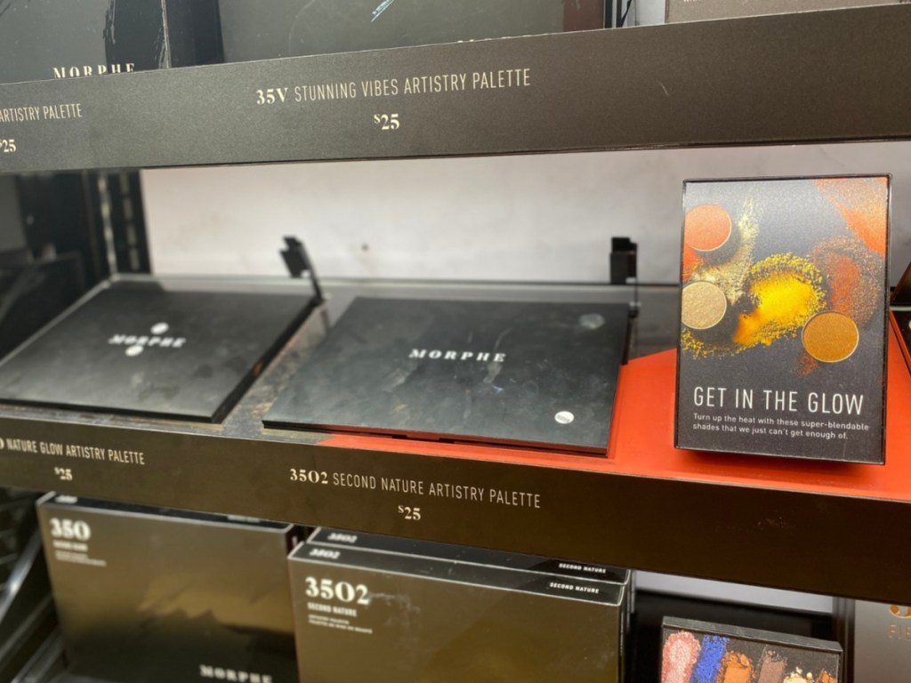 morphe eyeshadow palette in store on display