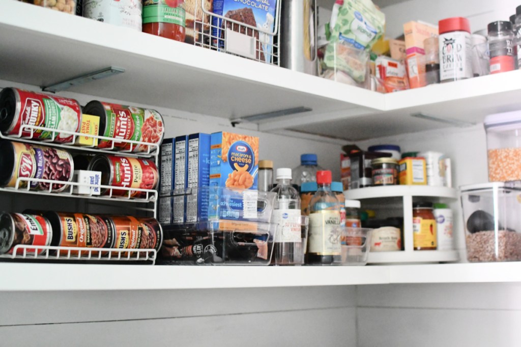 organized pantry using kitchen pantry organizers