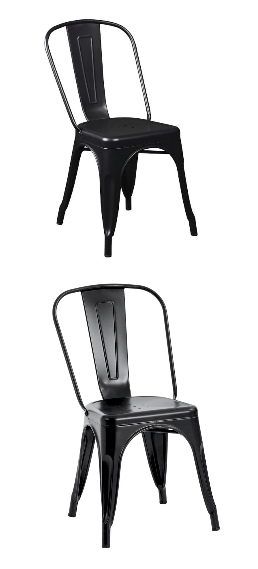 two black chairs on stock white photo background